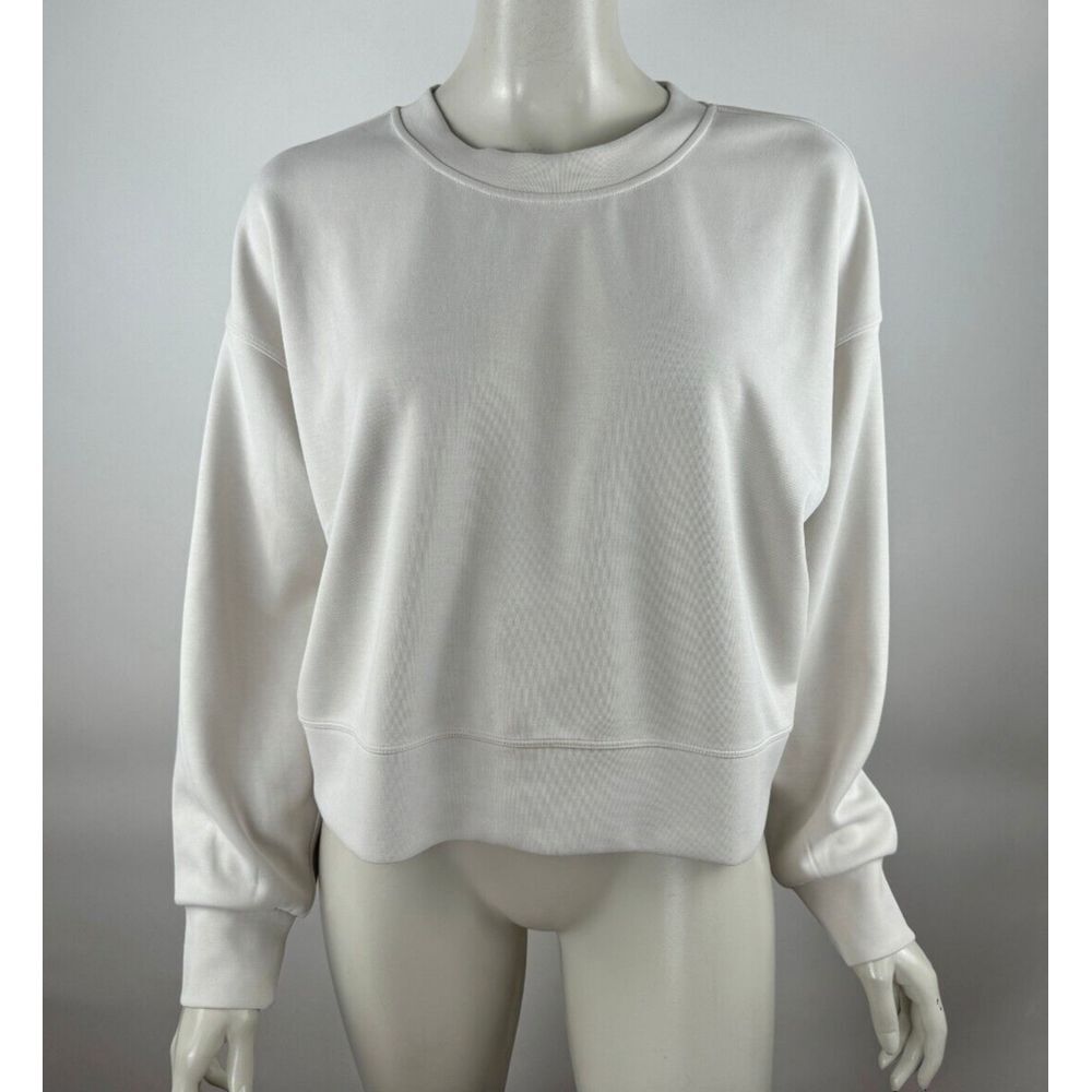 Lululemon Perfectly Oversized Crop Crew Softstreme Women 6 Long Sleeve Beige
